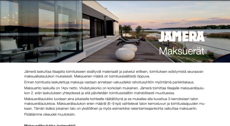 Jämerä kivitalon maksuerät