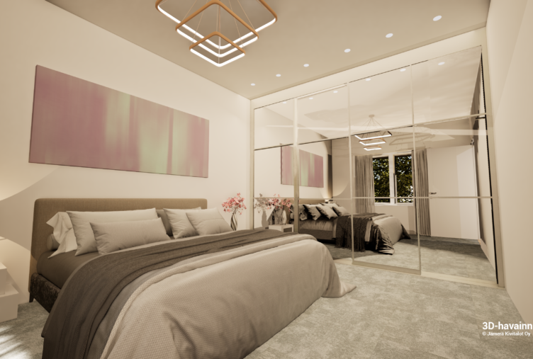 makuuhuone kivitalo Tuusula 128 m2 talo B Rykmentinpuisto