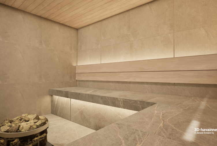 moderni sauna kivitalo Tuusula 128 m2 talo B Rykmentinpuisto