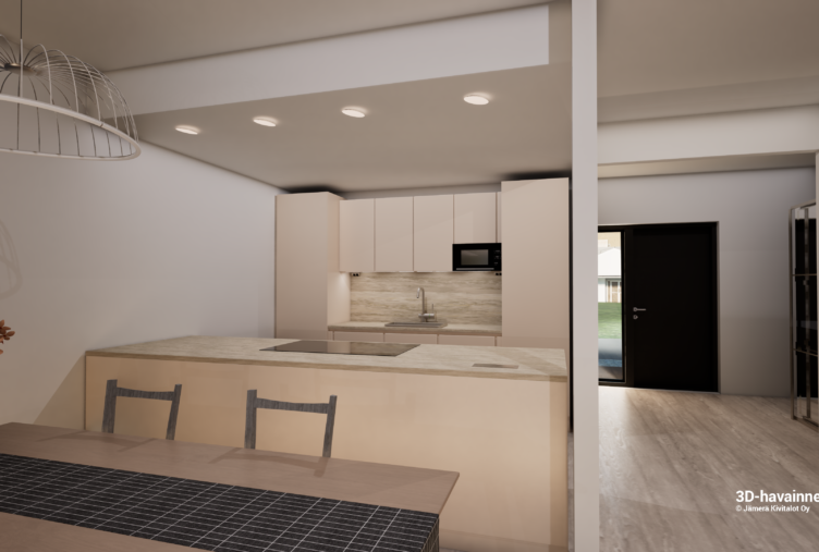 moderni keittiö kivitalo Tuusula 134 m2 talo C Rykmentinpuisto