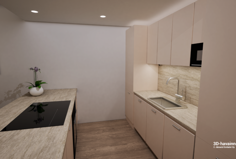 moderni keittiö kivitalo Tuusula 134 m2 talo A Rykmentinpuisto