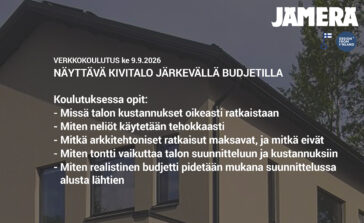 Tervetuloa Jämerän suunnittelu- ja rakennuskouluun ke 9.9.2026
