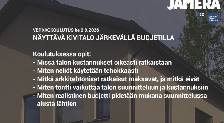 Tervetuloa Jämerän suunnittelu- ja rakennuskouluun ke 9.9.2026